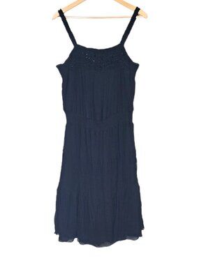 Vtg Torrid 100% Silk Black Tiered Smocked Midi Dress Size 18 Y2K Goth Whimsigoth